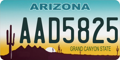 AZ license plate AAD5825