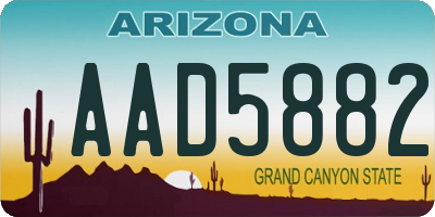 AZ license plate AAD5882