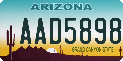 AZ license plate AAD5898