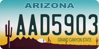AZ license plate AAD5903