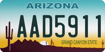 AZ license plate AAD5911