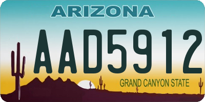 AZ license plate AAD5912