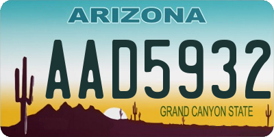 AZ license plate AAD5932