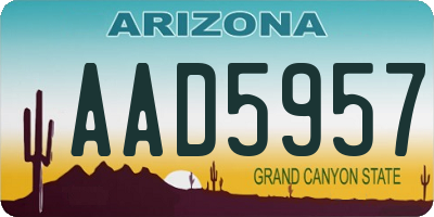 AZ license plate AAD5957
