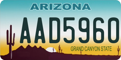 AZ license plate AAD5960