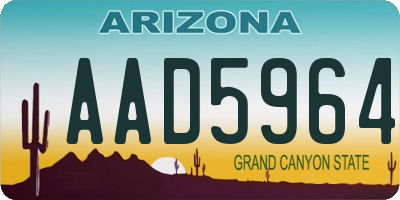 AZ license plate AAD5964