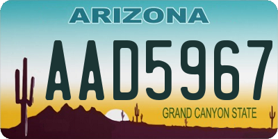 AZ license plate AAD5967