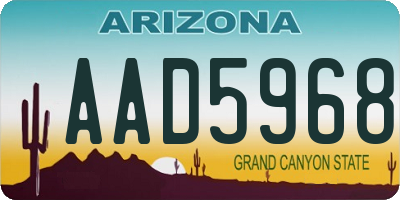 AZ license plate AAD5968