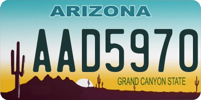 AZ license plate AAD5970