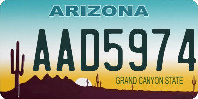 AZ license plate AAD5974