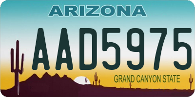 AZ license plate AAD5975