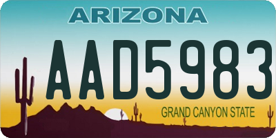 AZ license plate AAD5983
