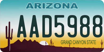 AZ license plate AAD5988
