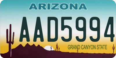 AZ license plate AAD5994