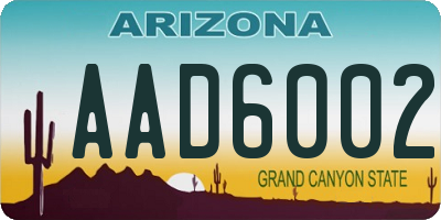 AZ license plate AAD6002