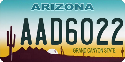 AZ license plate AAD6022