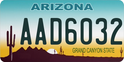 AZ license plate AAD6032