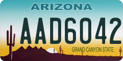 AZ license plate AAD6042