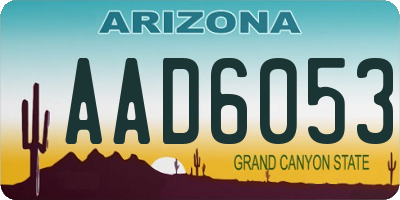 AZ license plate AAD6053