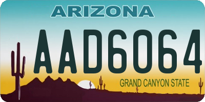 AZ license plate AAD6064