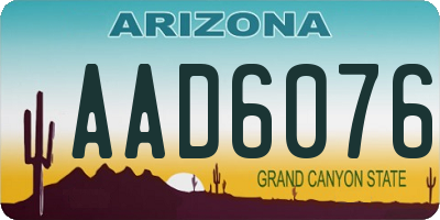 AZ license plate AAD6076