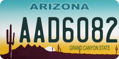 AZ license plate AAD6082