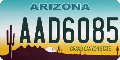 AZ license plate AAD6085