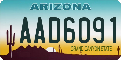 AZ license plate AAD6091