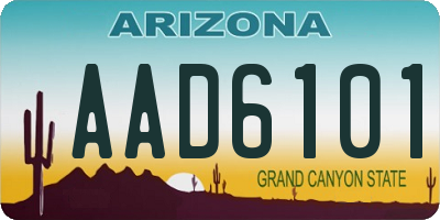 AZ license plate AAD6101