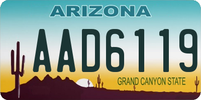 AZ license plate AAD6119