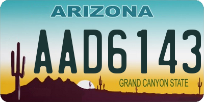 AZ license plate AAD6143