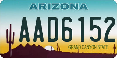 AZ license plate AAD6152