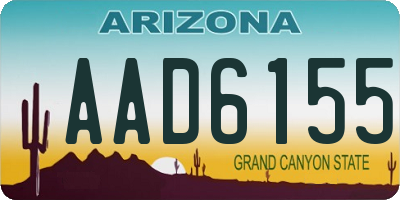 AZ license plate AAD6155