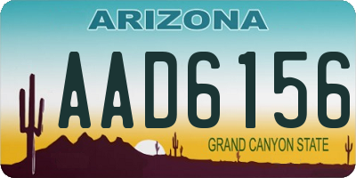 AZ license plate AAD6156