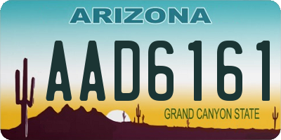 AZ license plate AAD6161