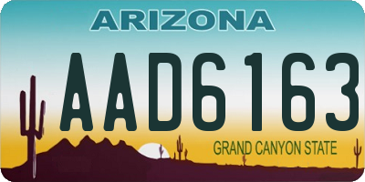 AZ license plate AAD6163