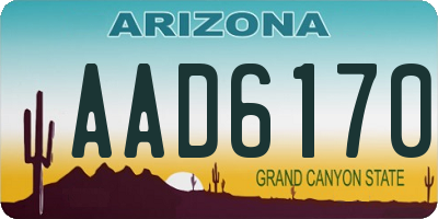 AZ license plate AAD6170