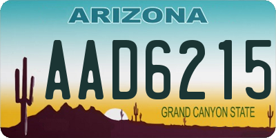 AZ license plate AAD6215