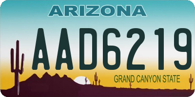 AZ license plate AAD6219