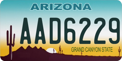 AZ license plate AAD6229