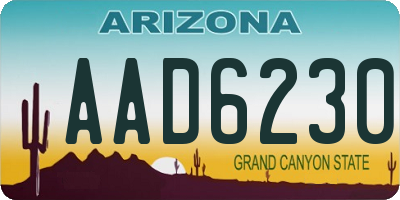 AZ license plate AAD6230
