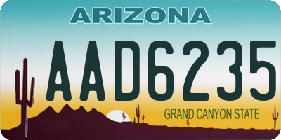 AZ license plate AAD6235