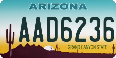 AZ license plate AAD6236