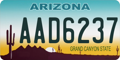 AZ license plate AAD6237