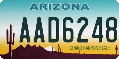 AZ license plate AAD6248