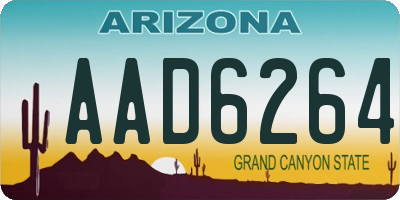 AZ license plate AAD6264