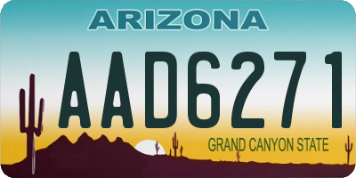 AZ license plate AAD6271