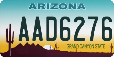 AZ license plate AAD6276