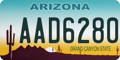 AZ license plate AAD6280