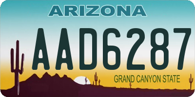 AZ license plate AAD6287